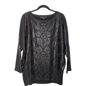 White House Black Market snake print long dolman sleeve tunic size M